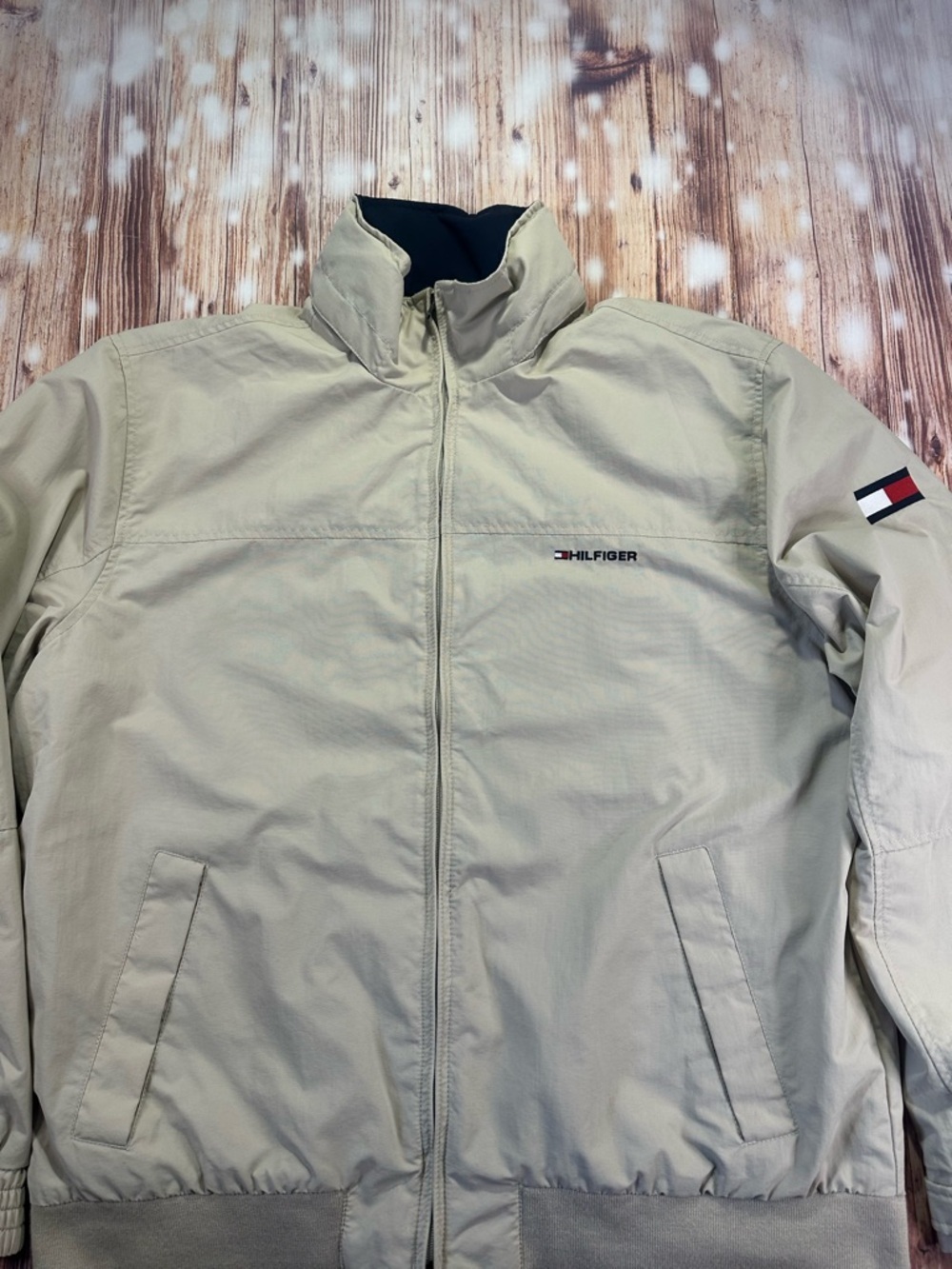 Tommy Hilfiger Men's Beige Full Zip Spell Out Yacht Hooded Jacket Size XXL - Picture 16 of 16